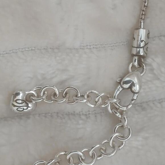 Brighton Surrender Crysyal Necklace Reversible Blue Locket Messages With Case - Picture 6 of 9